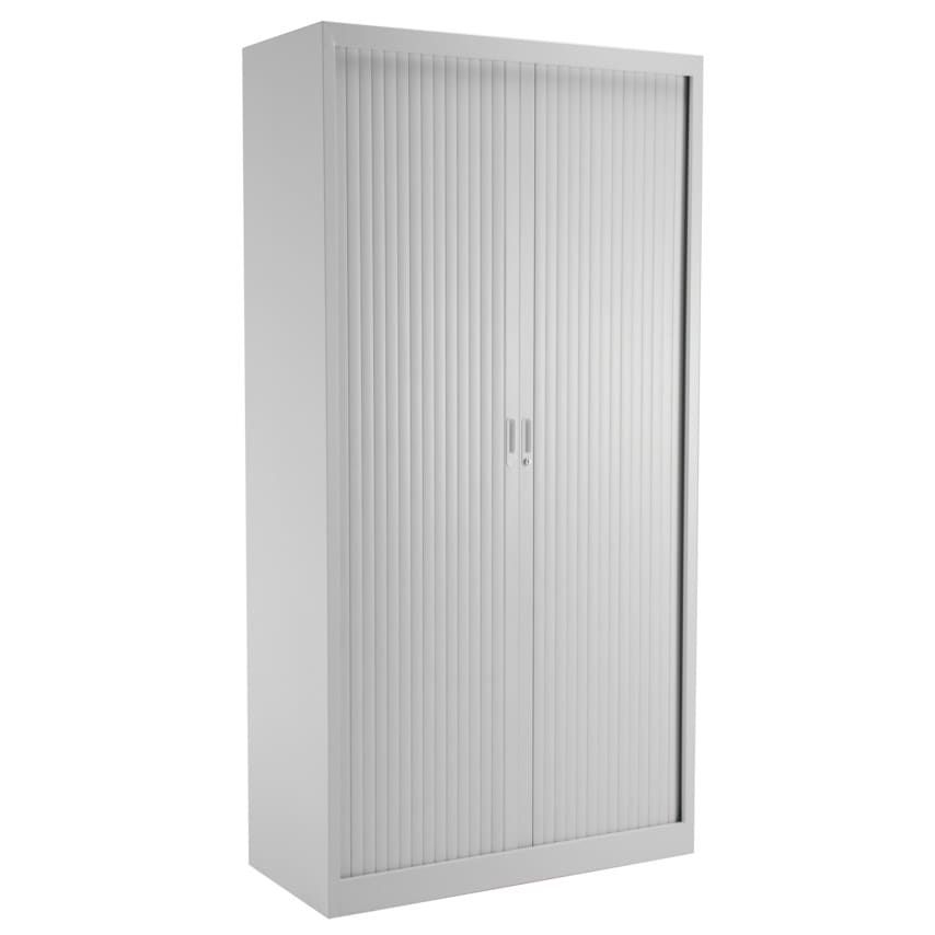 Tc Talos 1950mm Steel Side Opening Tambour Cupboard - White