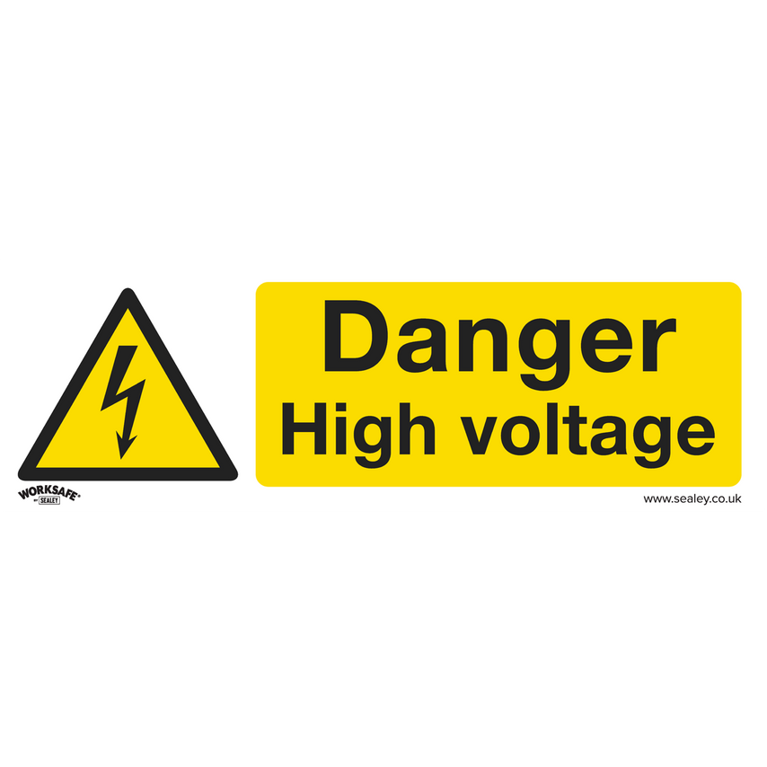 Worksafe Safety Sign - Danger High Voltage - Self-adhesive Vinyl