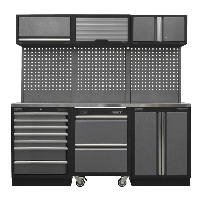 Superline Pro 2.04M Storage System - Stainless Steel Worktop