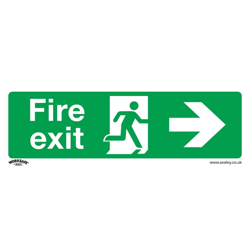 Worksafe Safety Sign - Fire Exit (Right) - Rigid Plastic