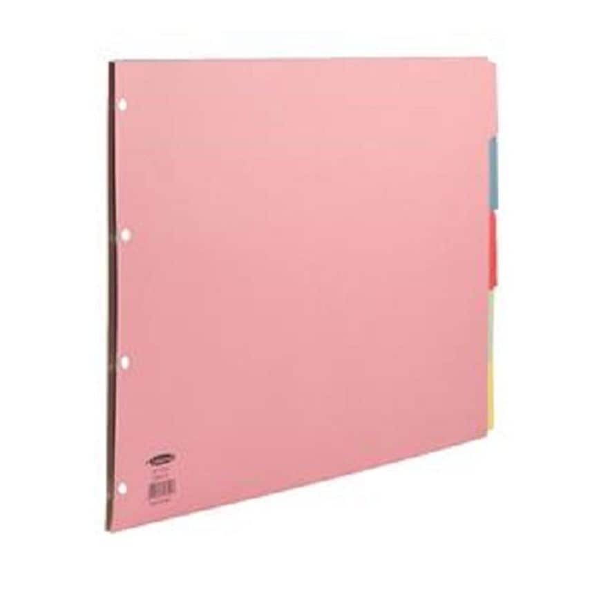 Valuex ValueX Divider A3 Landscape 5 Part Multipunched Assorted Pastel Coloured