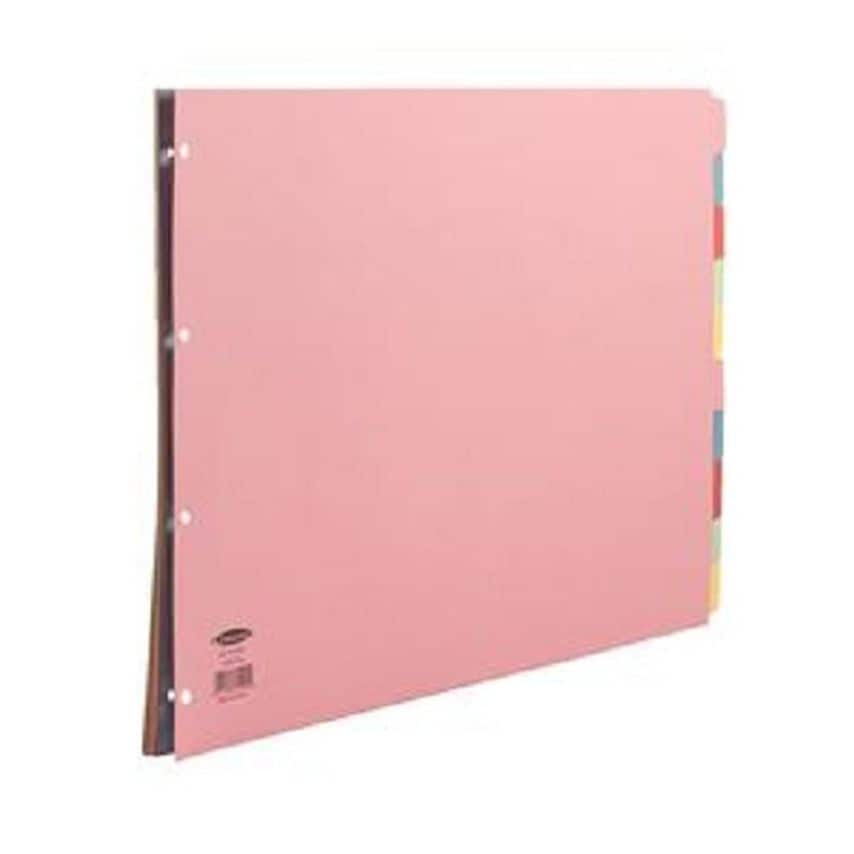 Valuex ValueX Divider A3 Landscape 10 Part Multipunched Assorted Pastel Coloured