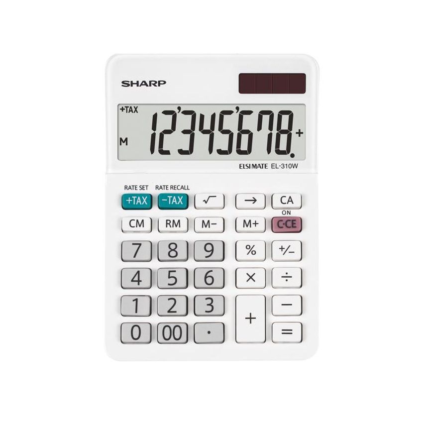 Sharp Sharp EL310W B 8 Digit Desktop Calculator White EL-310W B