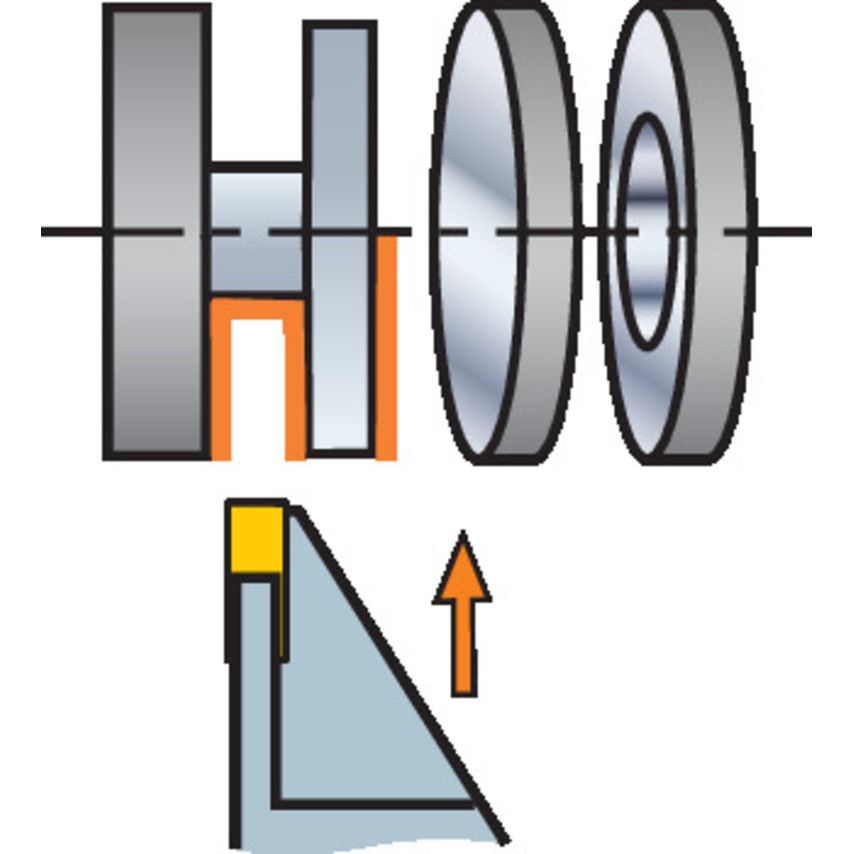 T-Max Q-Cut shank tool for parting and grooving