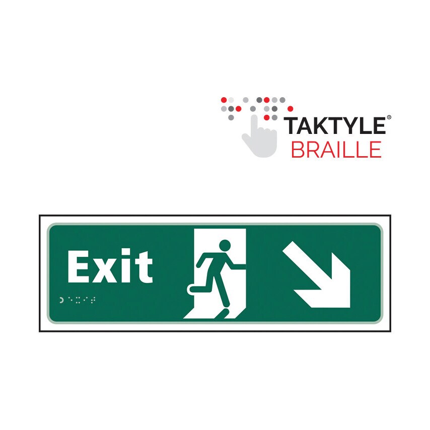 Taktyle Exit Running Man Sign Arrow Down/Right (450 x 150mm)