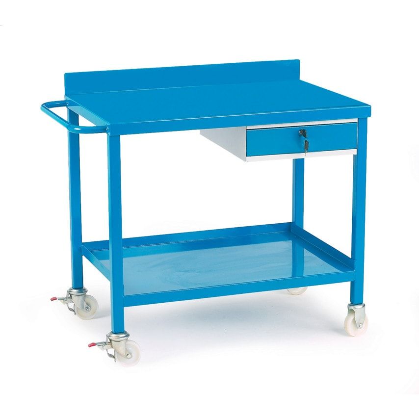 GPC Industries WTS20Y Mobile Work Bench Comes with Single Drawer Steel Top