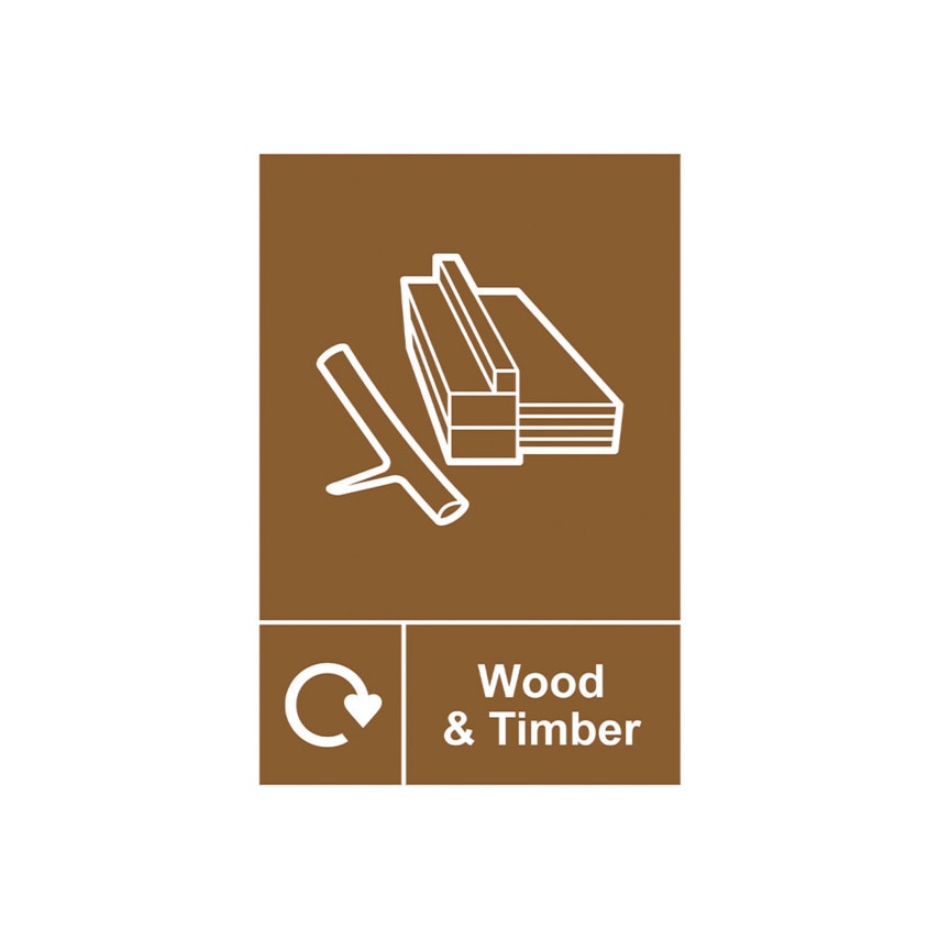 Sitesafe Wood & Timber Recycling Sign Rigid PVC (200 x 300mm)