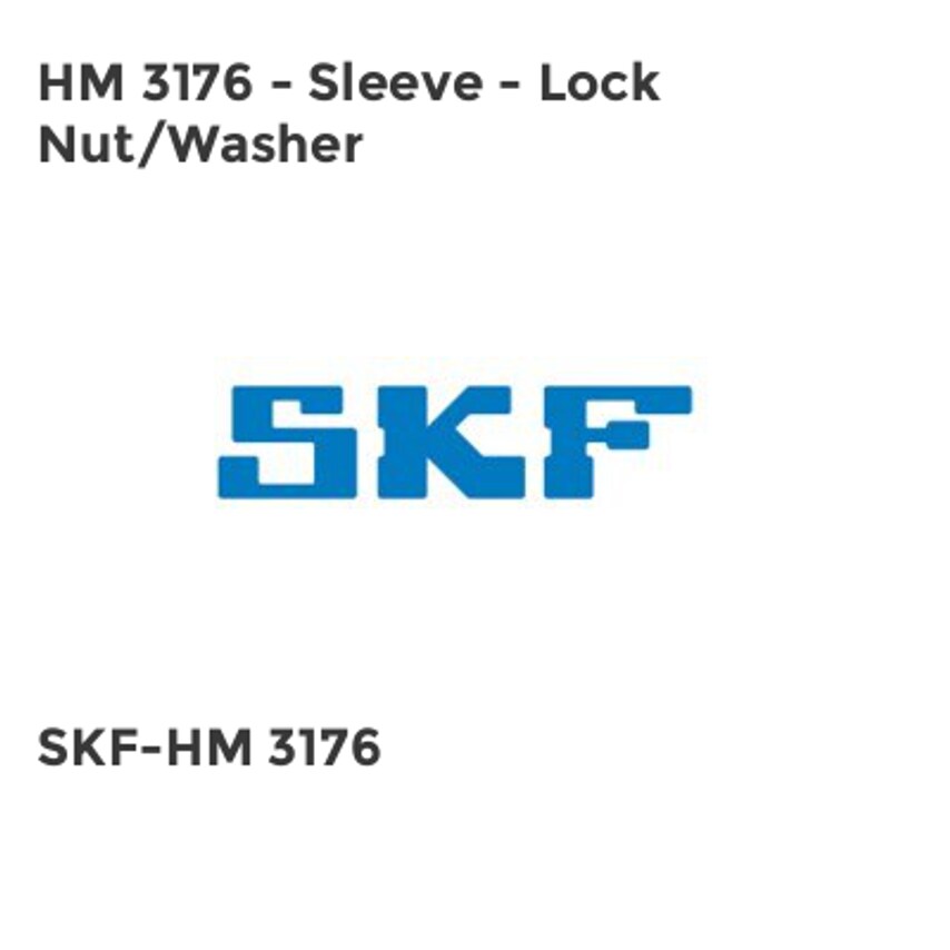 SKF HM 3176 - Sleeve - Lock Nut/Washer