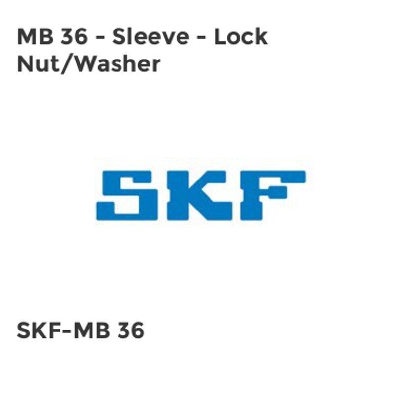 SKF MB 36 - Sleeve - Lock Nut/Washer