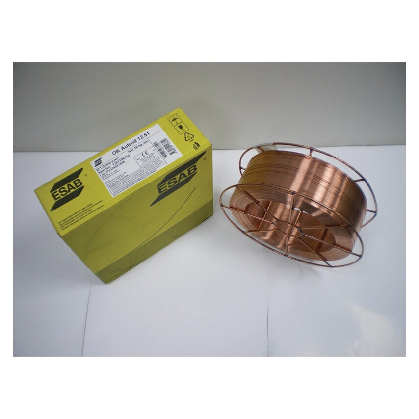 Esab 1.0mm OK Autrod 12.51 Premium Copper Coated Solid MIG Wire 5kg Reel - 12511