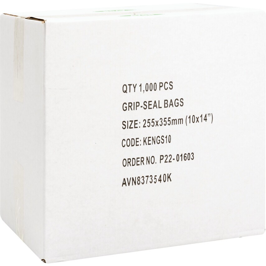 Avon 10"X14" Plain Grip Seal Bags, Pk-1000