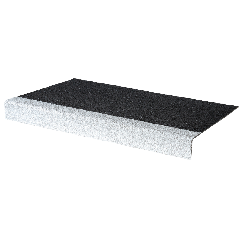 Blue Diamond Anti-slip GRP Stair Treads 55mm x 345mm x 3m Black/White