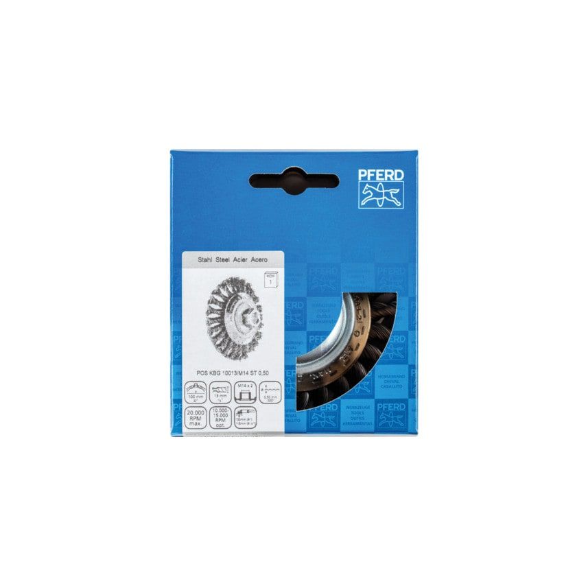 Pferd POS KBG 10013/M14 Steel Wire 0.50 SG Threaded Bevel Brush