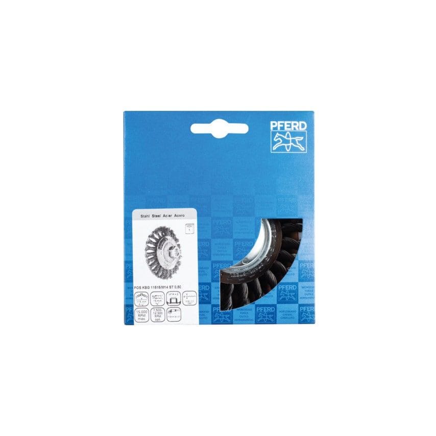 Pferd POS KBG 11515/M14 Steel Wire 0.50 SG Threaded Bevel Brush