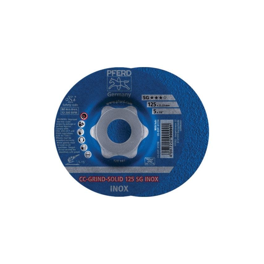 Pferd CC-Grind-Solid 125MM SG Inox Grinding Disc- you get 10