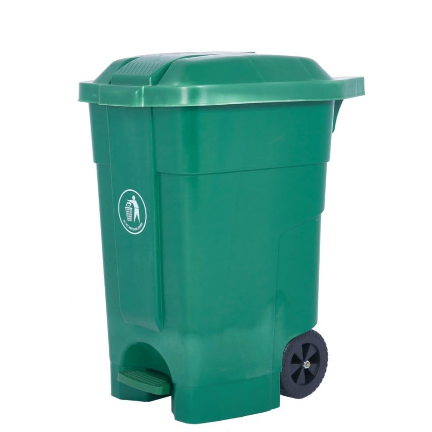 GPC Industries 70Litre Wheeled Pedal Bin - LWB70Y - Green