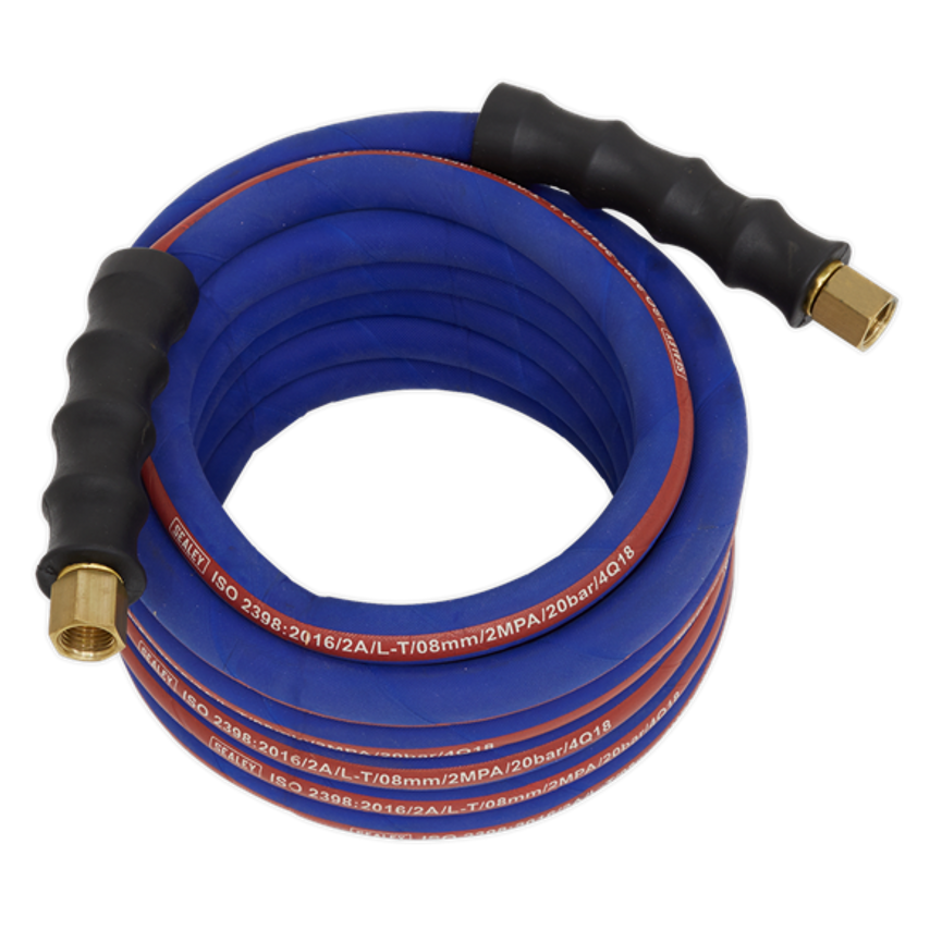 Sealey Air Hose 5M x 8MM with 1/4" BSP Unions Extra Heavy-duty