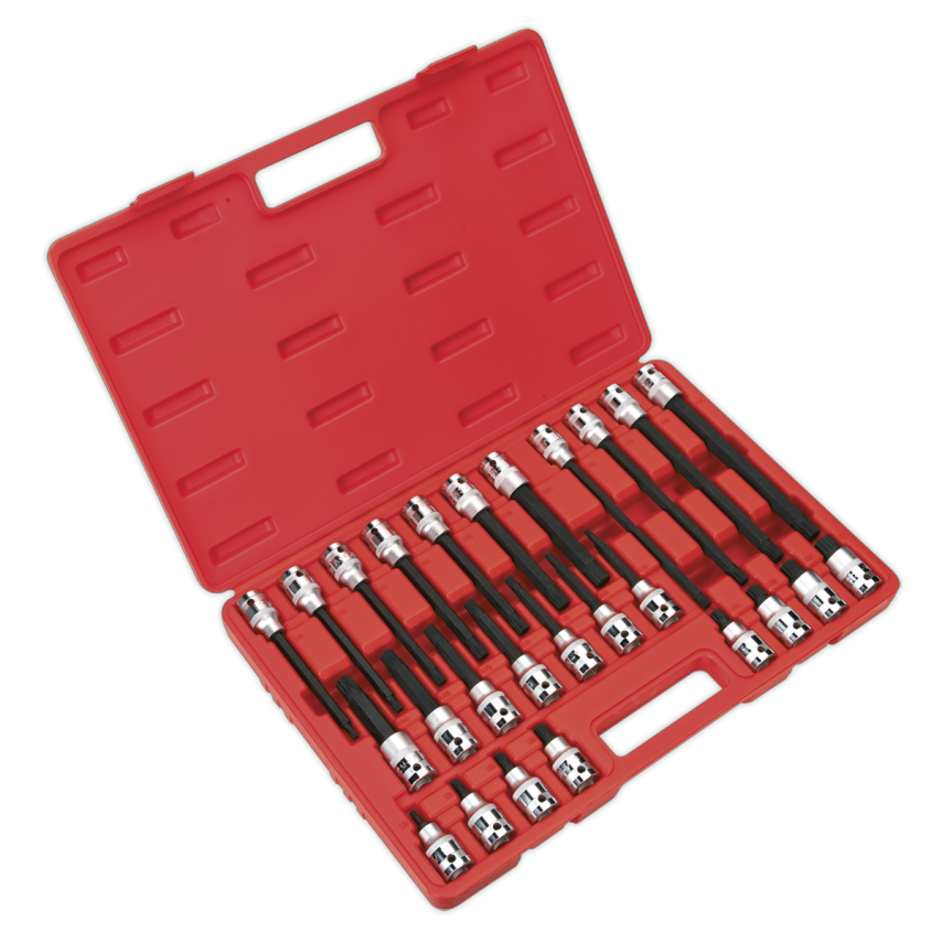 Sealey Spline Socket Bit Set26 Piece 1/2" Square Drive