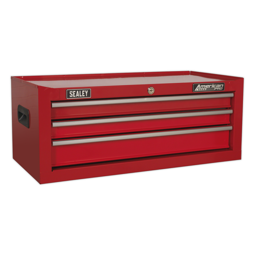 Sealey Mid-box 3 Drawer with Ball Bearing Slides - Red