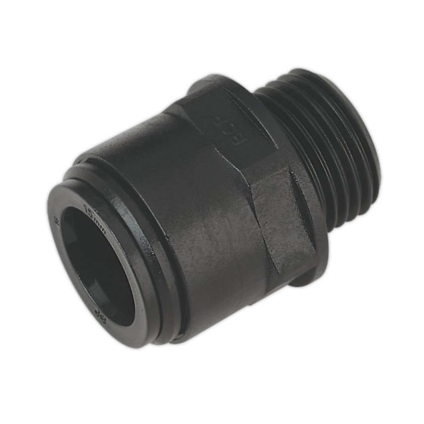 Straight Adapter 15MM 1/2" BSP Pack of 2 (John Guest Speedfit - PM011514E)