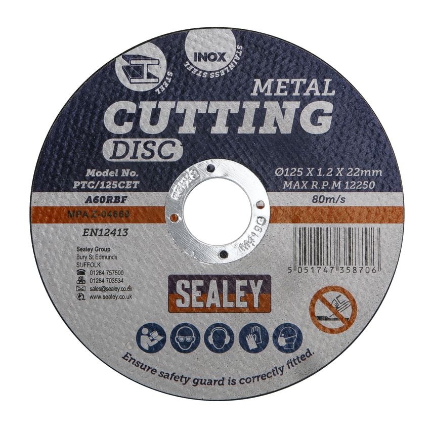 Sealey Cutting Disc 125 x 1.2MM 22MM Bore