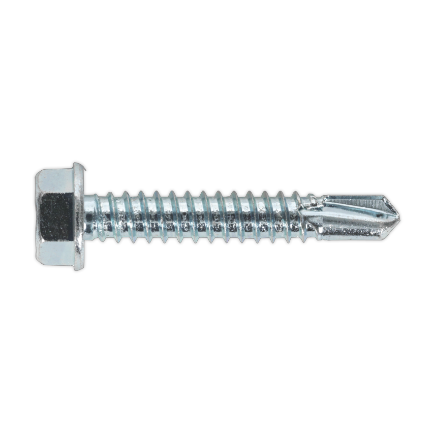Sealey Self Drilling Screw 6.3 X 38MM Hex Head Zinc DIN 7504K Pack of 100