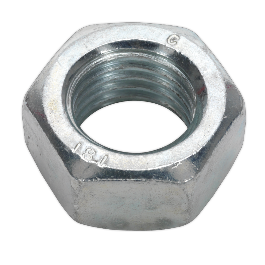Sealey Steel Nut M20 Zinc DIN 934 Pack of 10