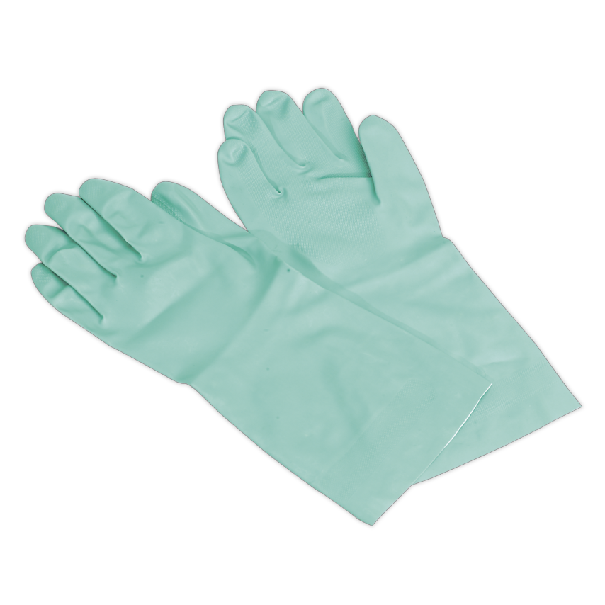 Sealey Nitrile Gauntlets for Use with Thinners 355mm Cuffed Pair