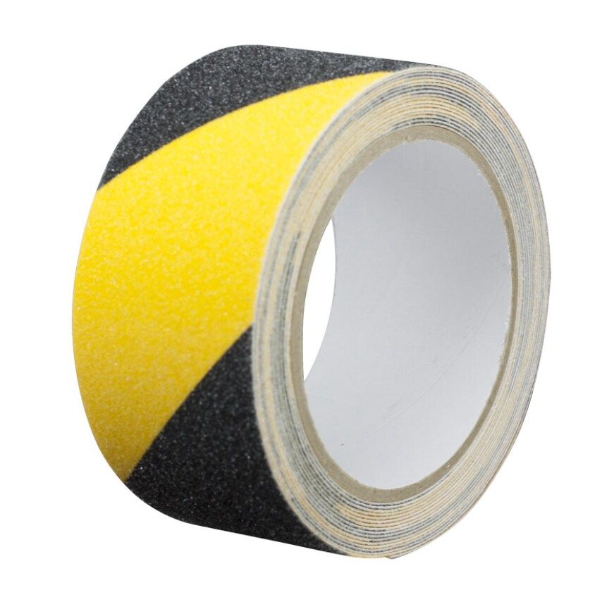 Anti Slip Tape, PVC Film, Sand/Rubber, Adhesive, 50mm x 5MT, Black/Yellow
