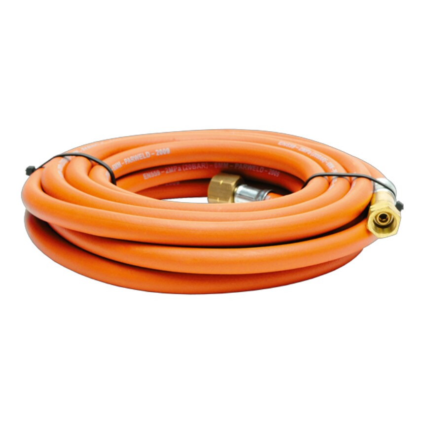 Parweld Propane Hose 6MM Prop 3/8" X 3/8" Fitted 10 Metre Length Zoro UK