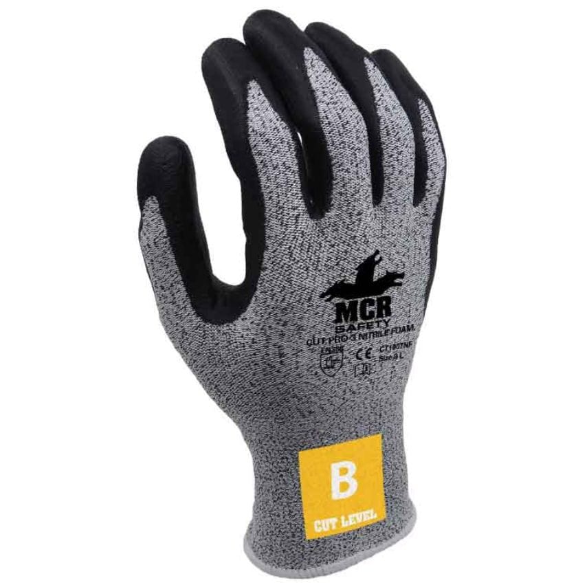 MCR Safety Cut Level B, Nitrile Coated Safety Gloves - Size 9 - Palm Coated