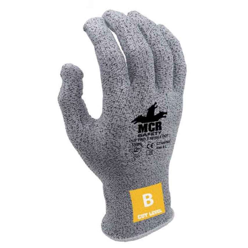 MCR Safety Cut Level B, Uncoated Safety Gloves - Size 10