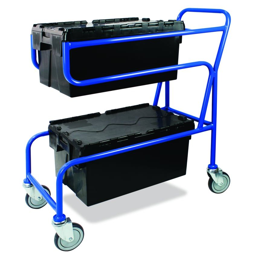 Topstore Double Container Trolley comes with 2 600 x 400 x 365mm Economy Attache