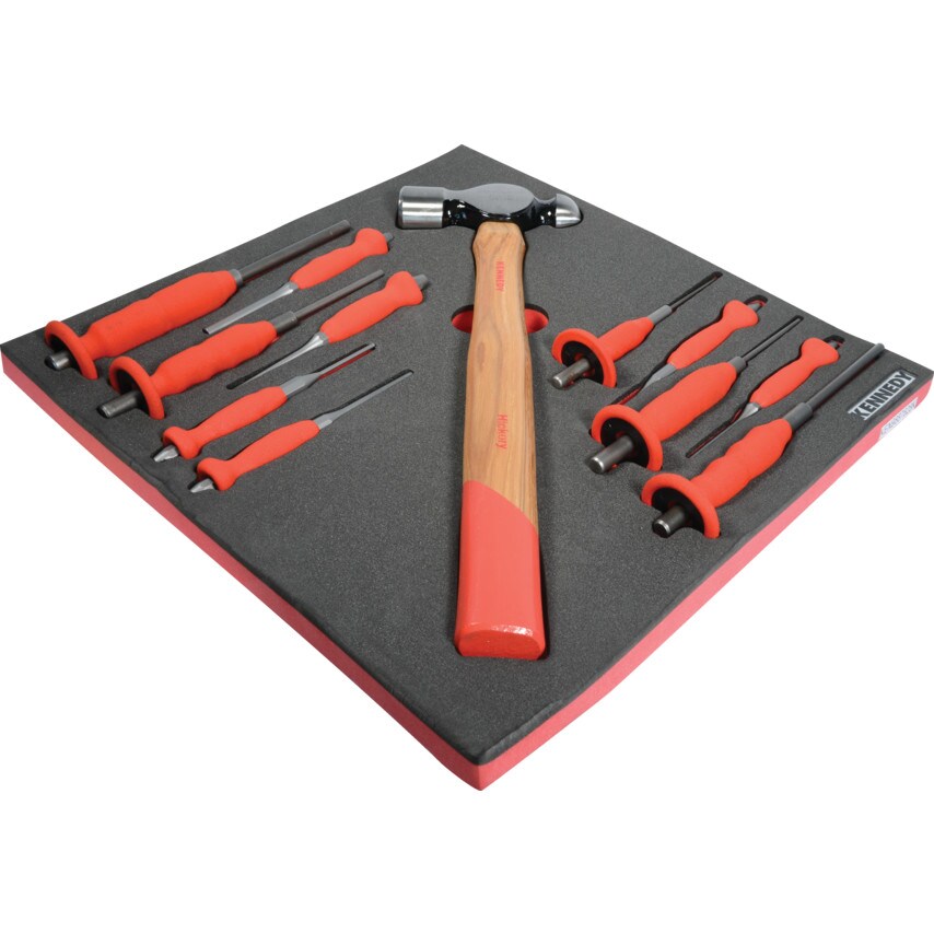 Kennedy 12 Piece Punch and Hammer Set in Tool Cont at Zoro