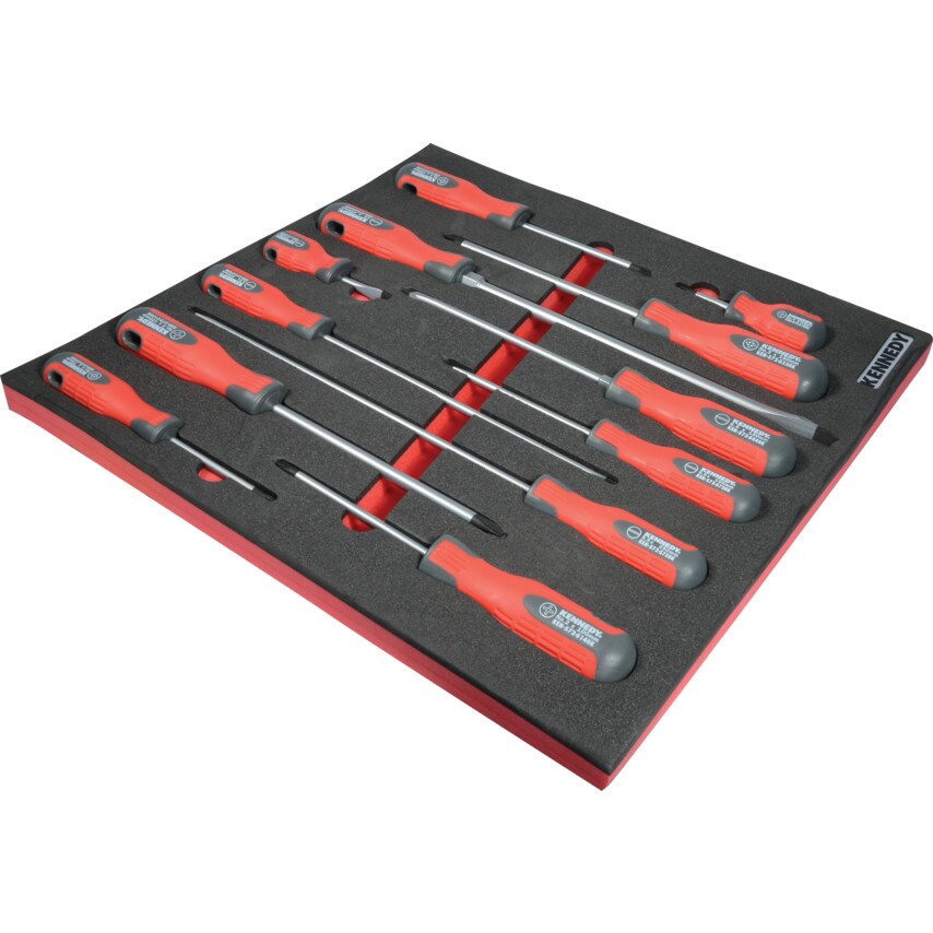 Kennedy 12 Piece Pro-torq Screwdriver Sets in Tool Control 2/3 Width Foam Inlay
