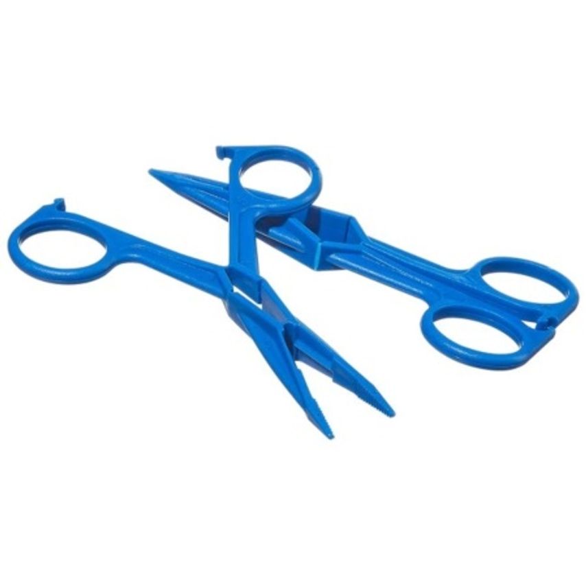 Nalgene Polypropylene Forceps with Interlocking Jaws Blue PK12