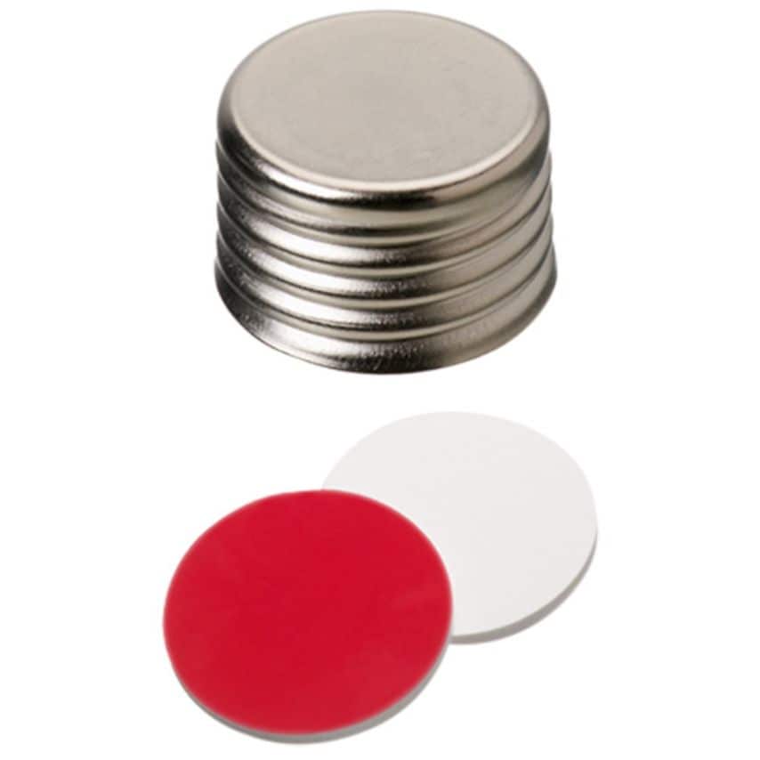 Kinesis Kinesis 18mm Screw Cap Closed Magnetic Silicone/Red PTFE Septa PK1000