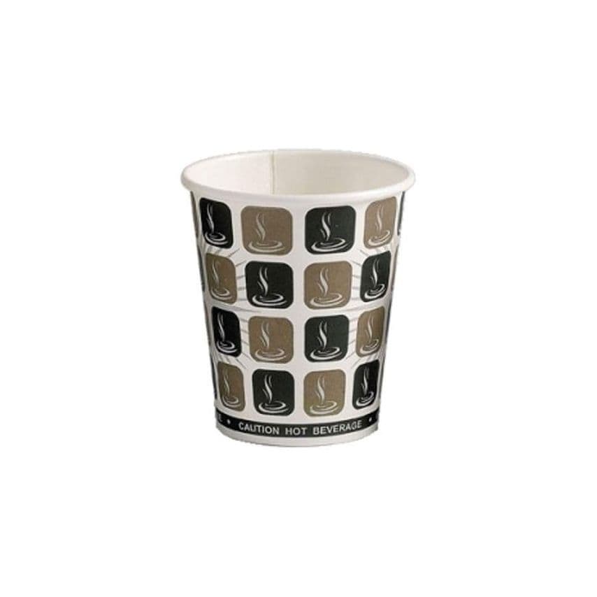 CPD SEM Disposable Cups Paper 300ml Brown & White Pack of 50