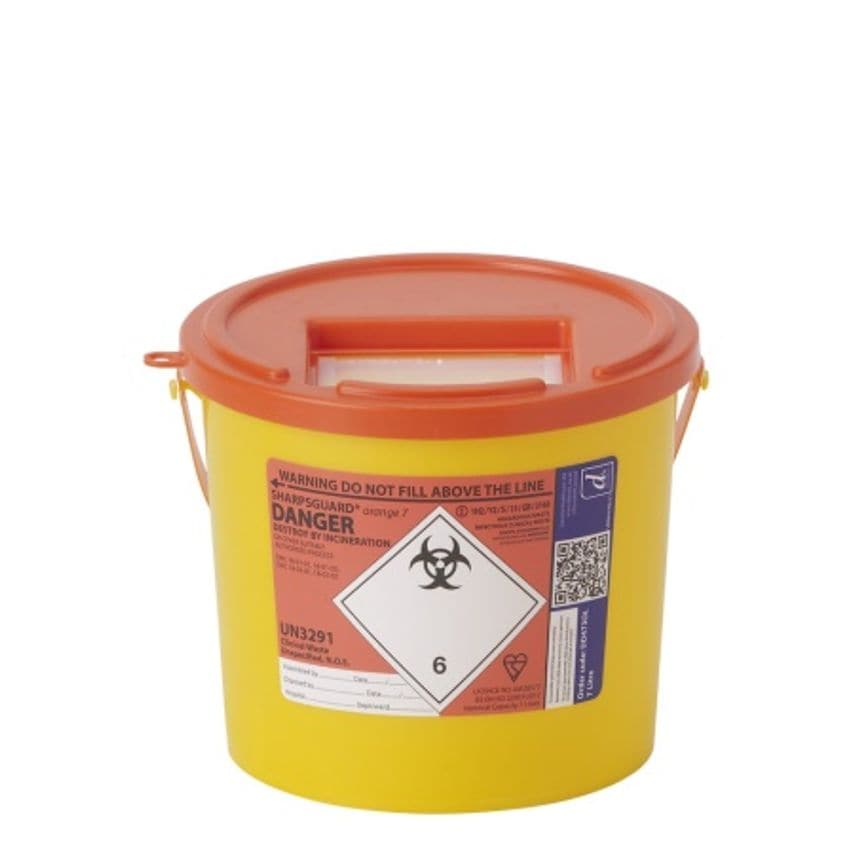 Sharpsguard Sharpsguard Orange 7 Sharps Bin - 5.8L, 204x246mm (HxDiam) PK40