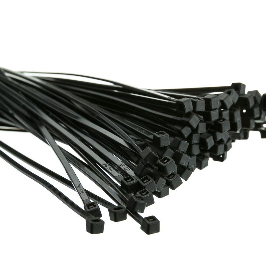 Valuex Cable Ties 200 x 4.8mm Black, Pack of 100