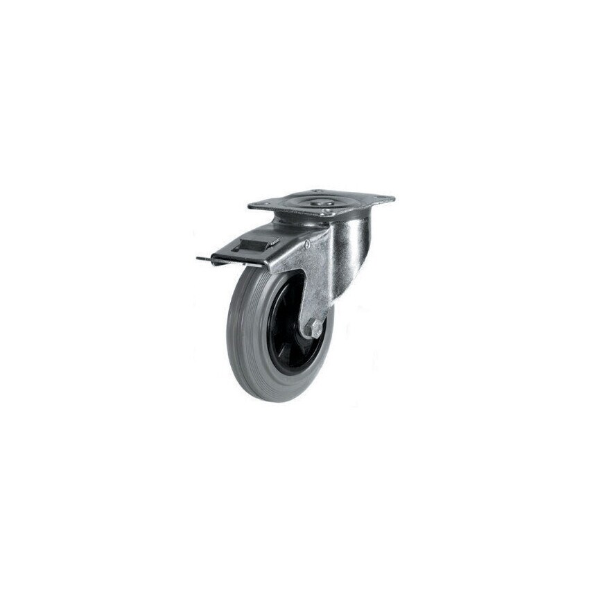 Atlas Workholders Swivel Plate 100mm Grey Rubber Tyre