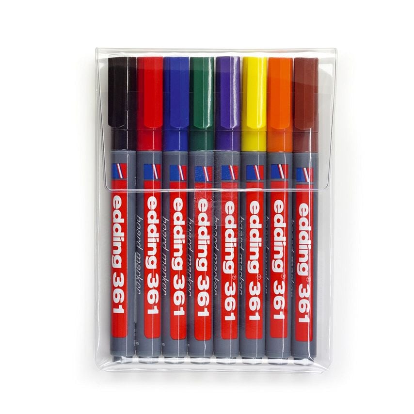 Edding edding 361 Whiteboard Marker Bullet Tip 1mm Line Assorted Colours (Pack 8 - Picture 1 of 1