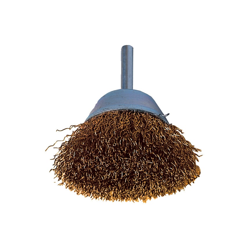 York 30SWG Shaft Mounted Brass Coated Cup Brush 50 x 10mm