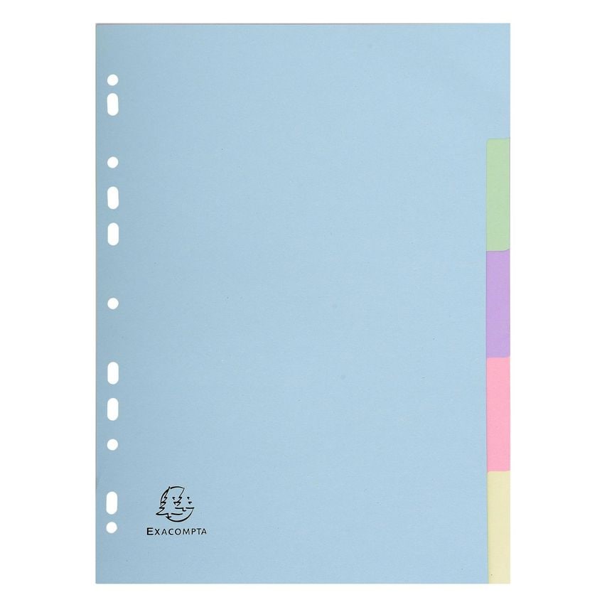 Exacompta Exacompta Forever Recycled Divider 5 Part A4 170gsm Card Assorted Colo