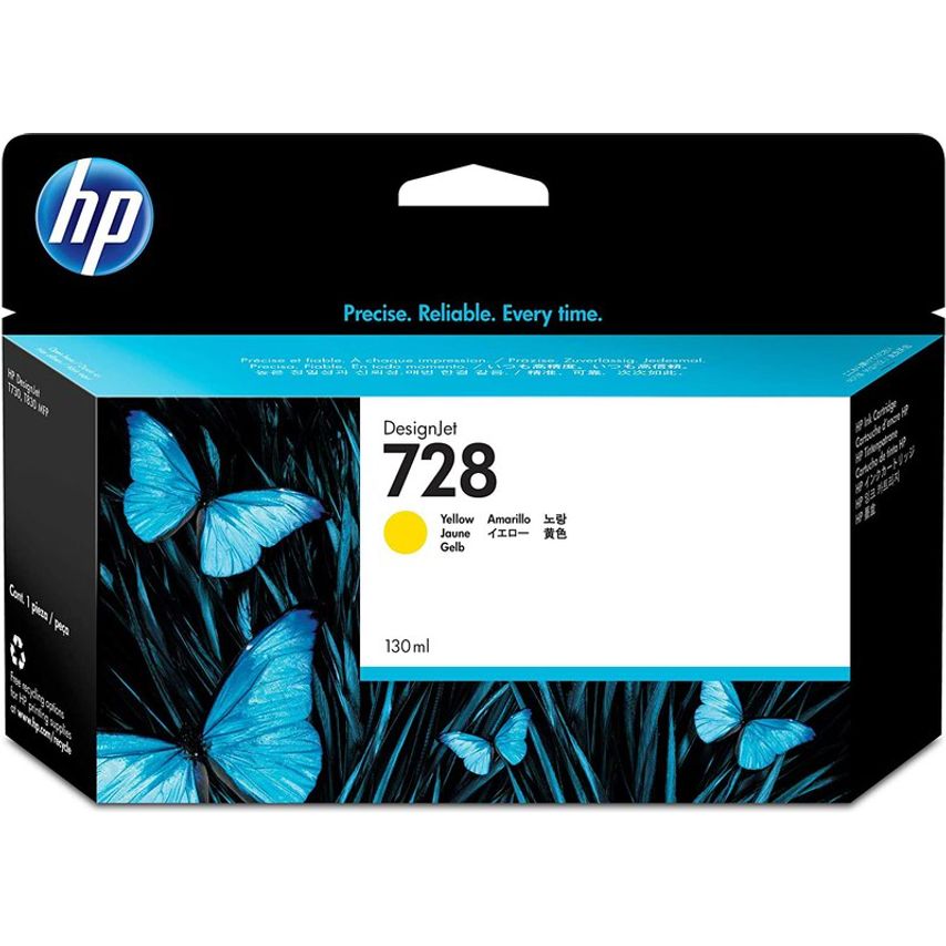 HP HP 728 Yellow Standard Capacity Ink Cartridge 130ml - F9J65A