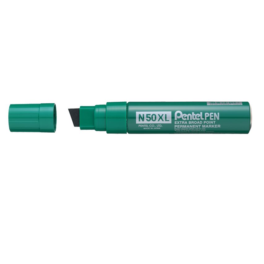 Pentel Pentel N50XL Permanent Marker Jumbo Chisel Tip 17mm Line Green (Pack 6)