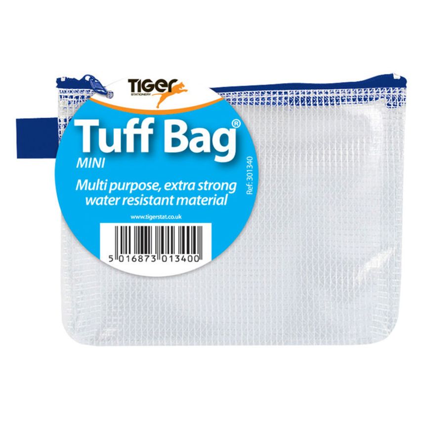 Tiger Tuff Bag Polypropylene Mini 500 Micron Clear with Assorted Colour Zips