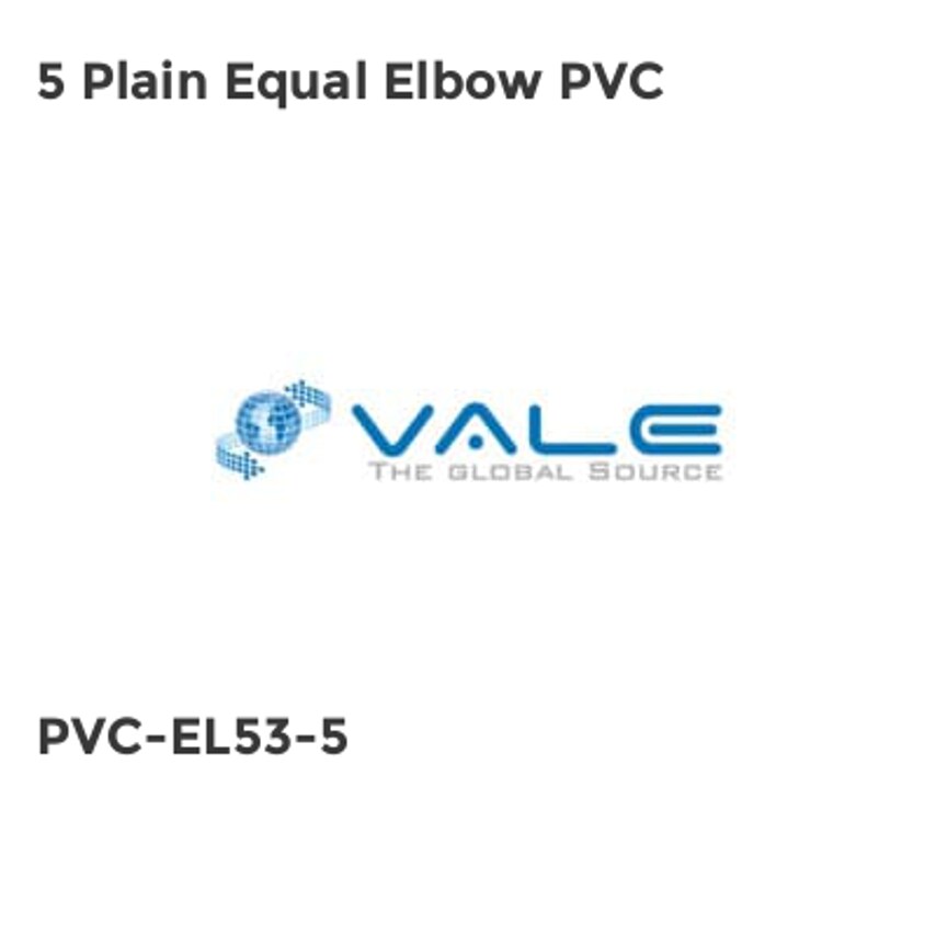 Vale 5 Plain Equal Elbow PVC PVC-EL53-5