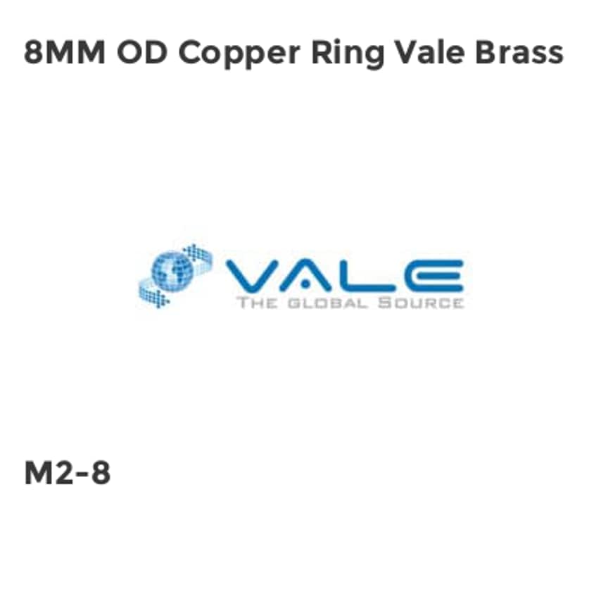 Vale 8MM OD Copper Ring Vale Brass M2-8