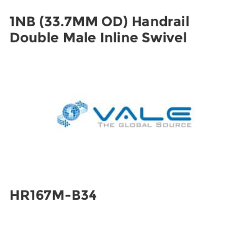 Vale 1NB (33.7MM OD) Handrail Double Male Inline Swivel